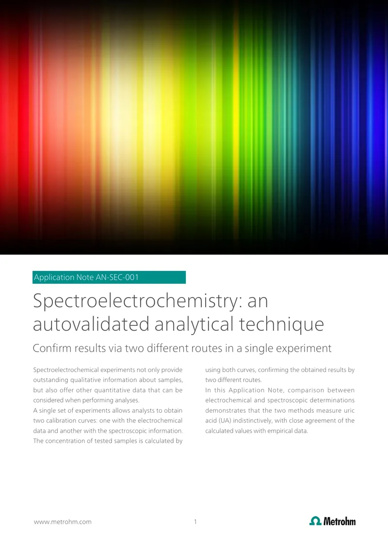 Spectroelectrochemistry for Uric Acid Analysis
