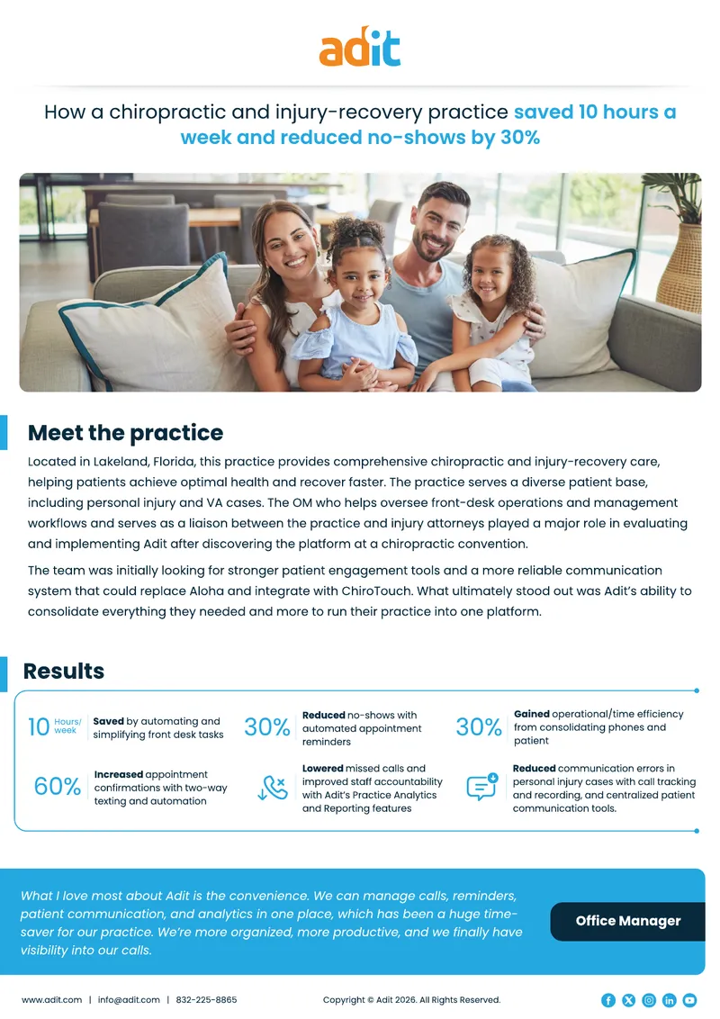 Chiropractic Practice Efficiency Improvement Case Study