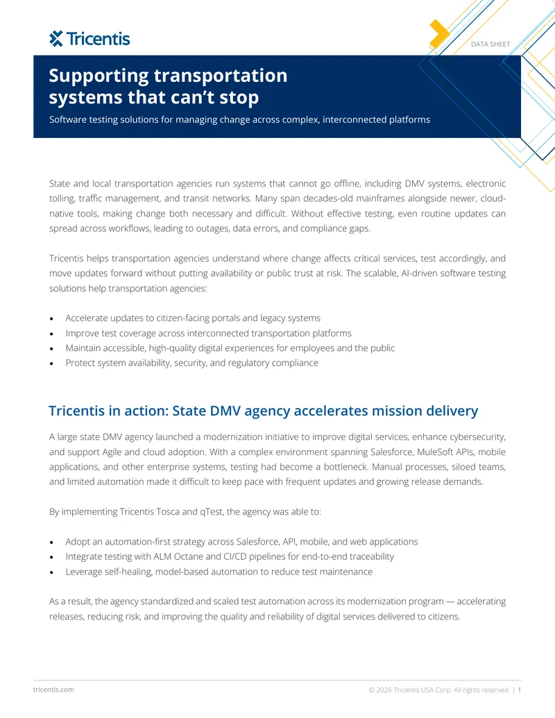 Software Testing Solutions for Transportation Agencies