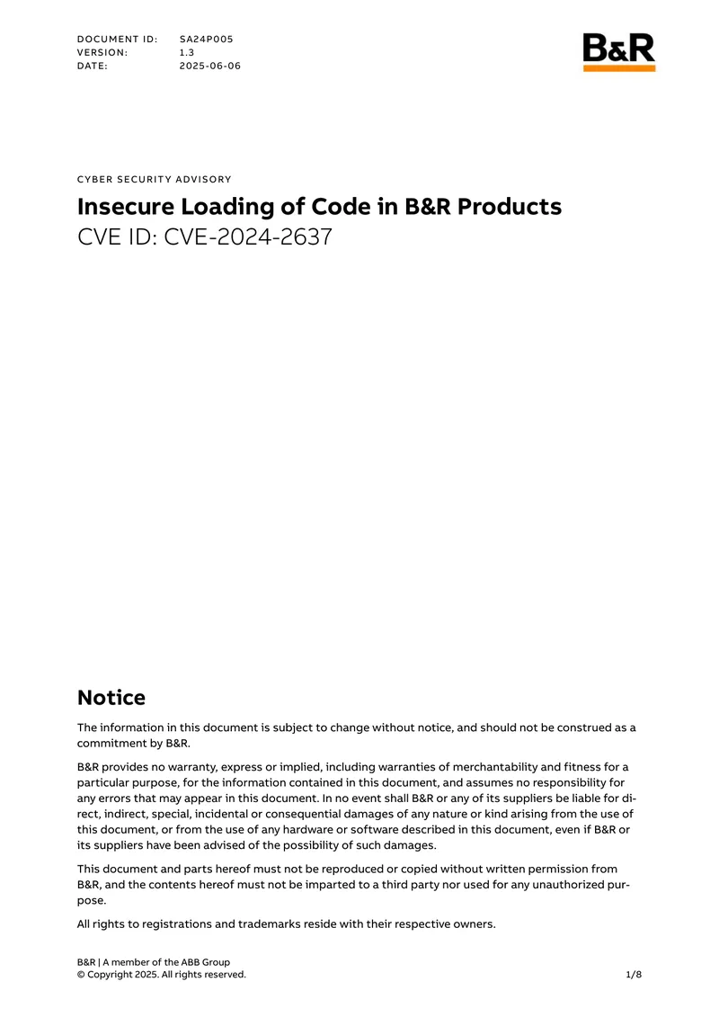 Cyber Security Advisory on Code Loading Vulnerability