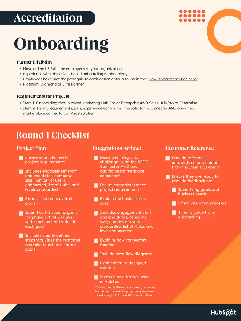 Onboarding Project Requirements and Checklists