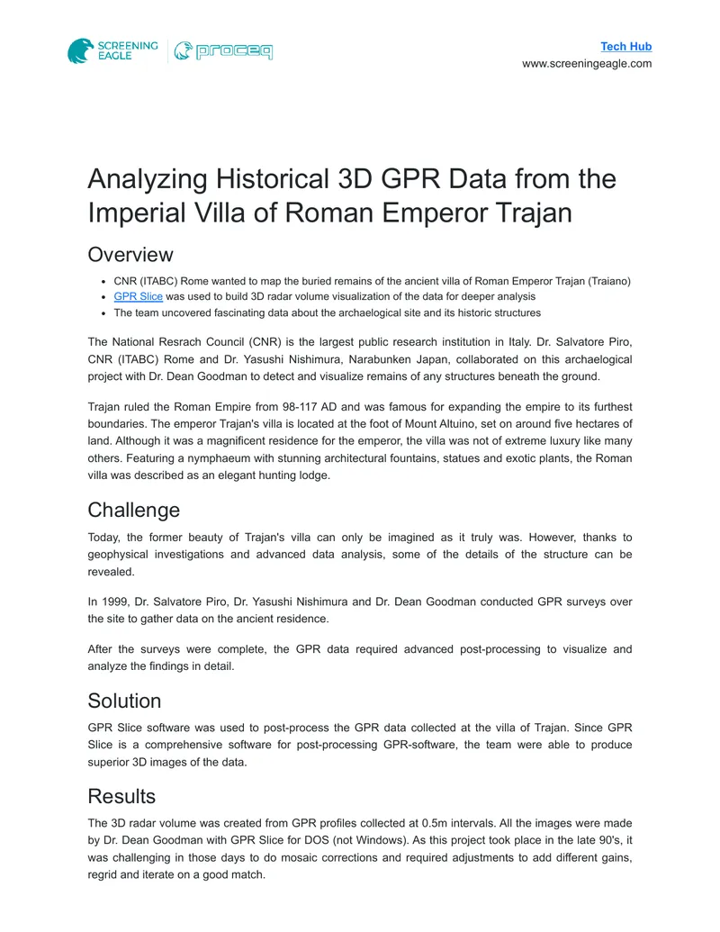 3D GPR Data Analysis of Trajan's Villa