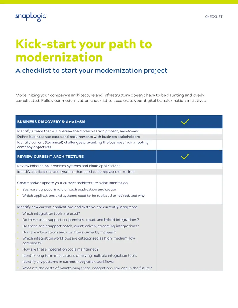 Modernization Project Checklist Guide