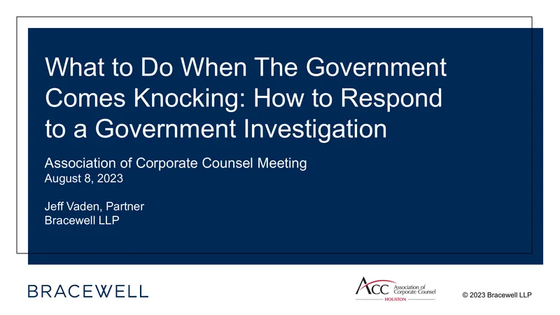 How to Respond to a Government Investigation