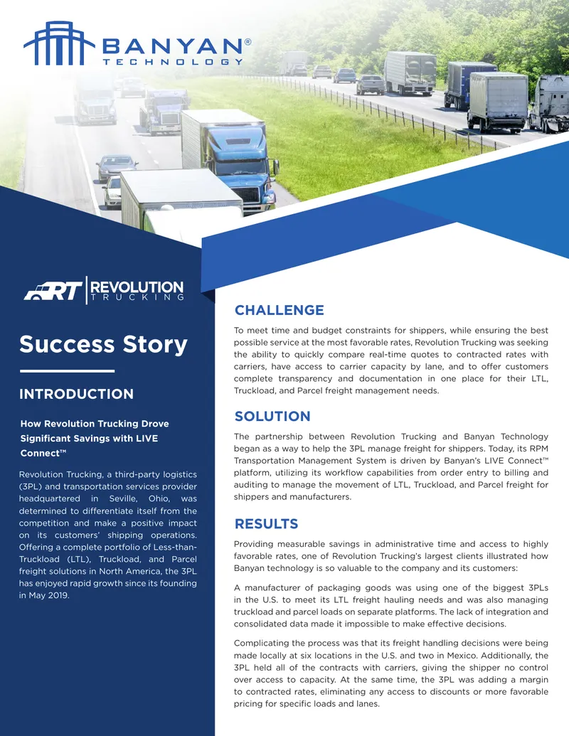 Revolution Trucking Partnership with Banyan Technology