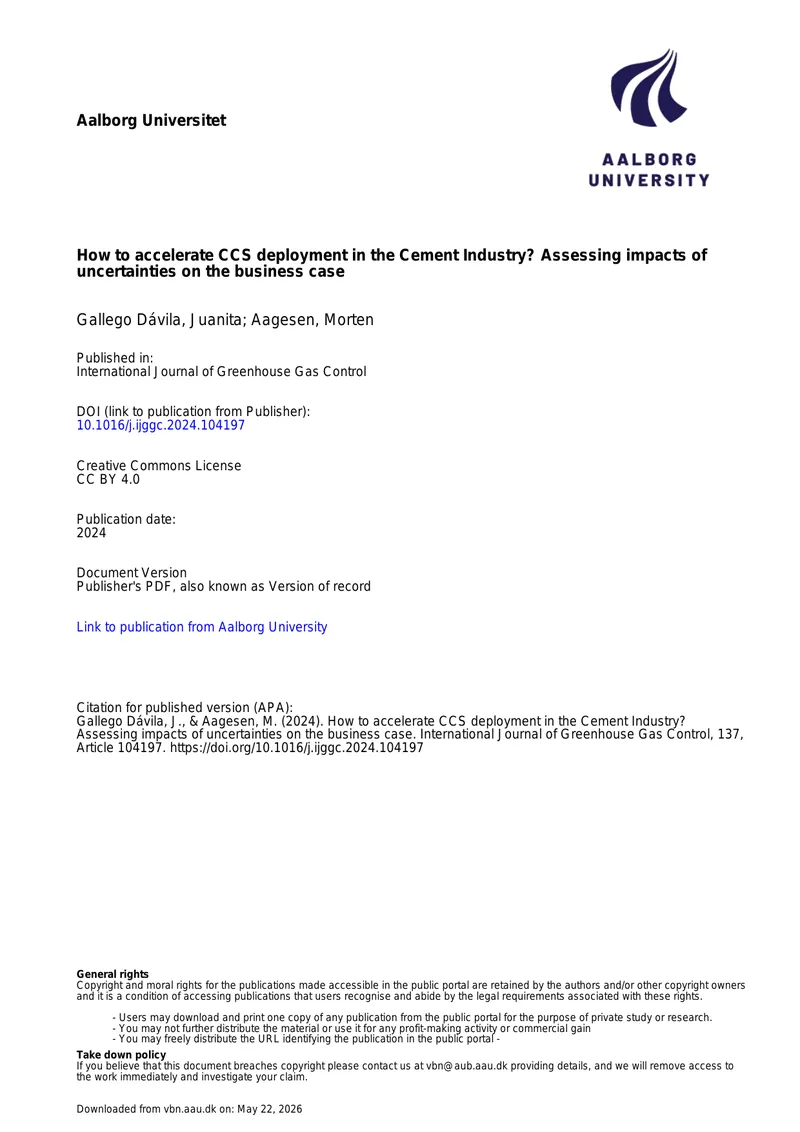 Accelerating CCS Deployment in the Cement Industry