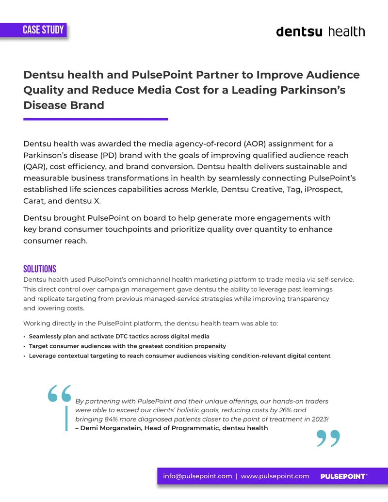 Dentsu Health and PulsePoint Partnership Case Study