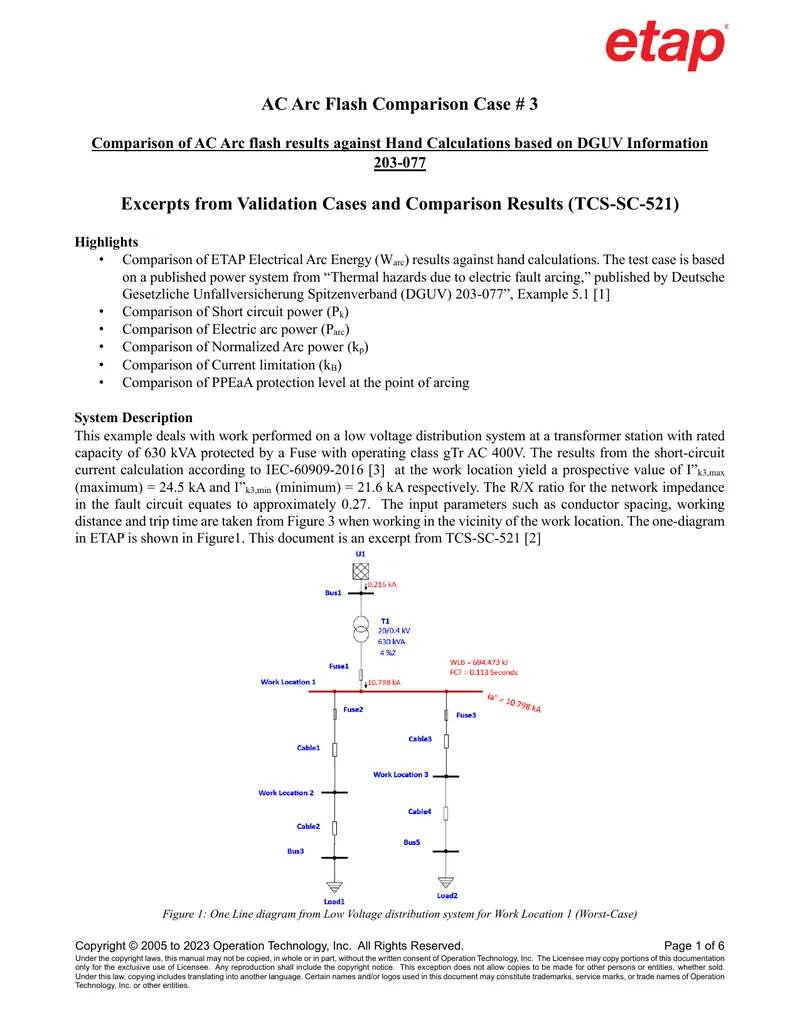 AC Arc Flash Comparison Case Study