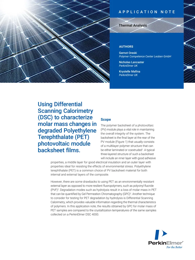 Characterization of Molar Mass Changes in PET Backsheet Films