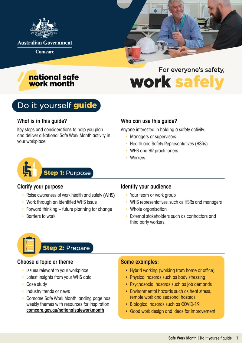 National Safe Work Month Activity Planning Guide