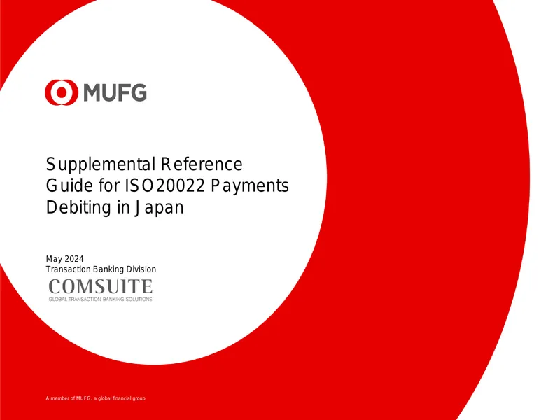 Supplemental Reference Guide for ISO20022 Payments Debiting in Japan