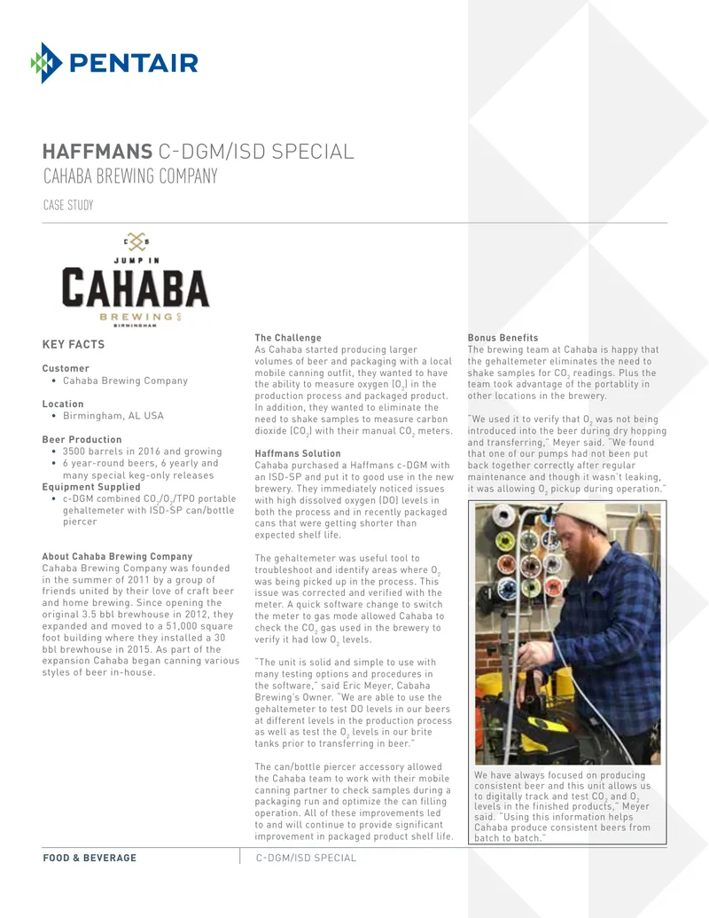 Cahaba Brewing Company Case Study on Haffmans Equipment