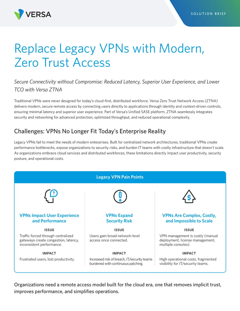Modernizing Remote Access with Zero Trust Network Access