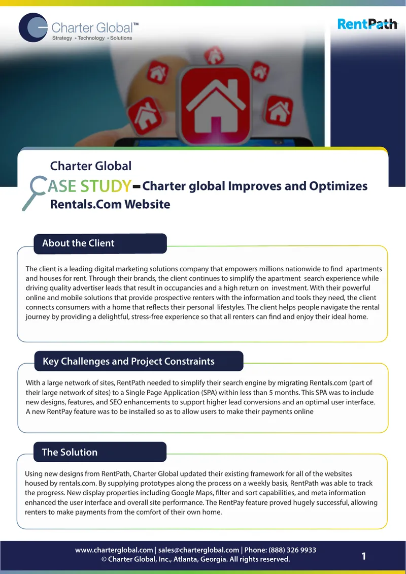 Rentals.Com Website Optimization Project Overview