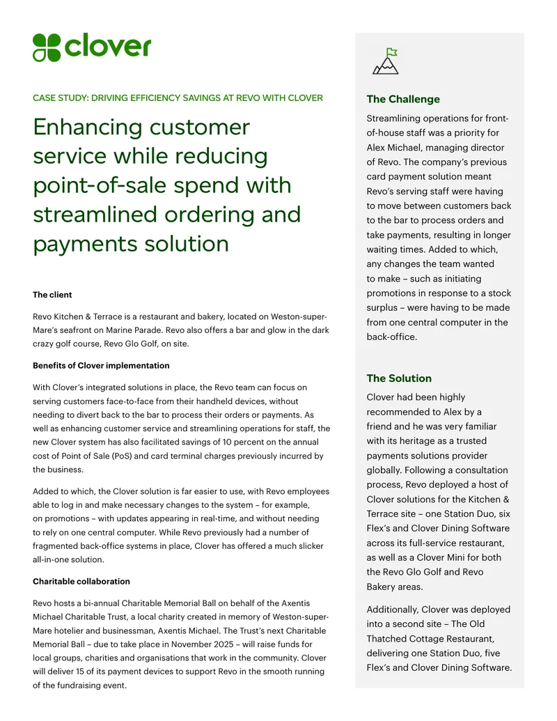 Driving Efficiency Savings at Revo with Clover