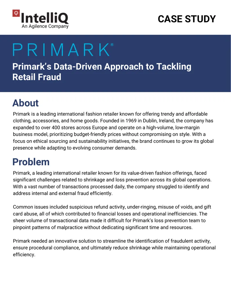 Primark's Data-Driven Approach to Retail Fraud