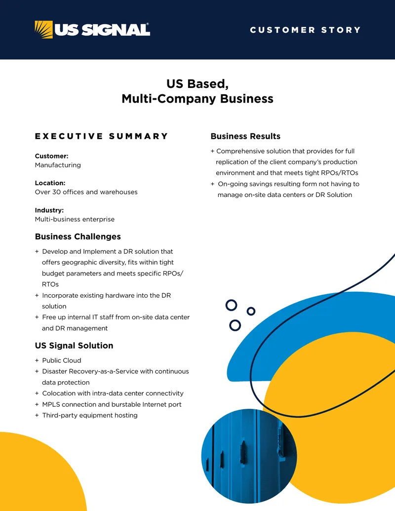 Disaster Recovery Solution for Multi-Business Enterprise