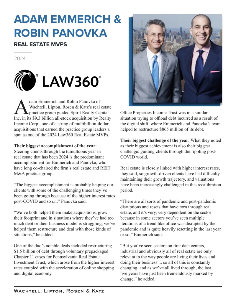 Real Estate M&A Attorneys Achievements and Challenges