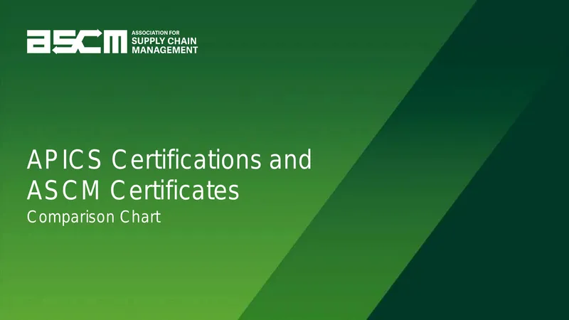 Comparison of APICS Certifications and ASCM Certificates