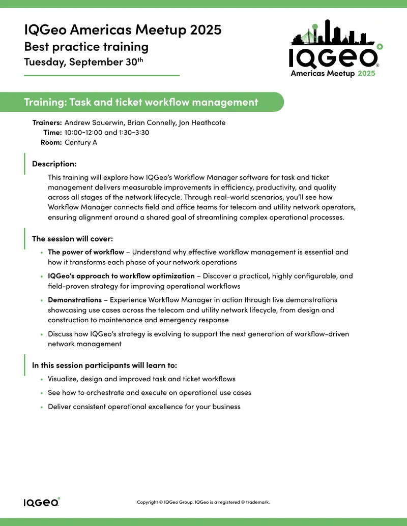 Training Sessions on Network Management and AI Integration