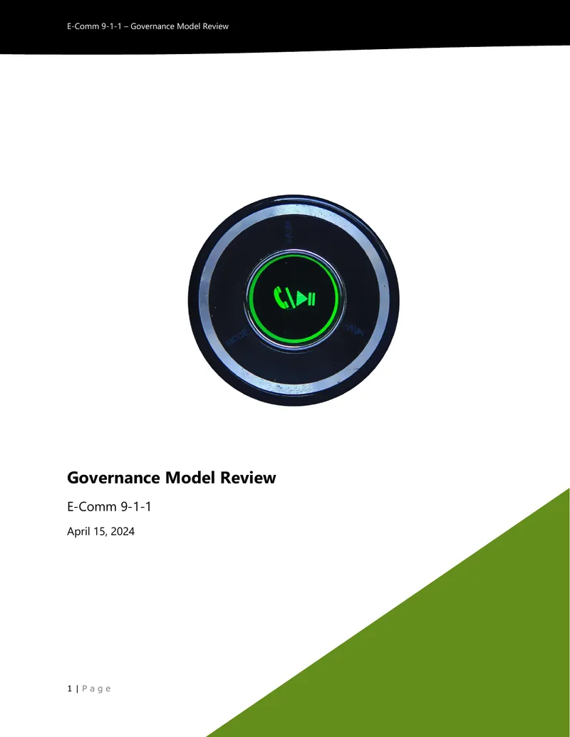 E-Comm 9-1-1 Governance Model Review