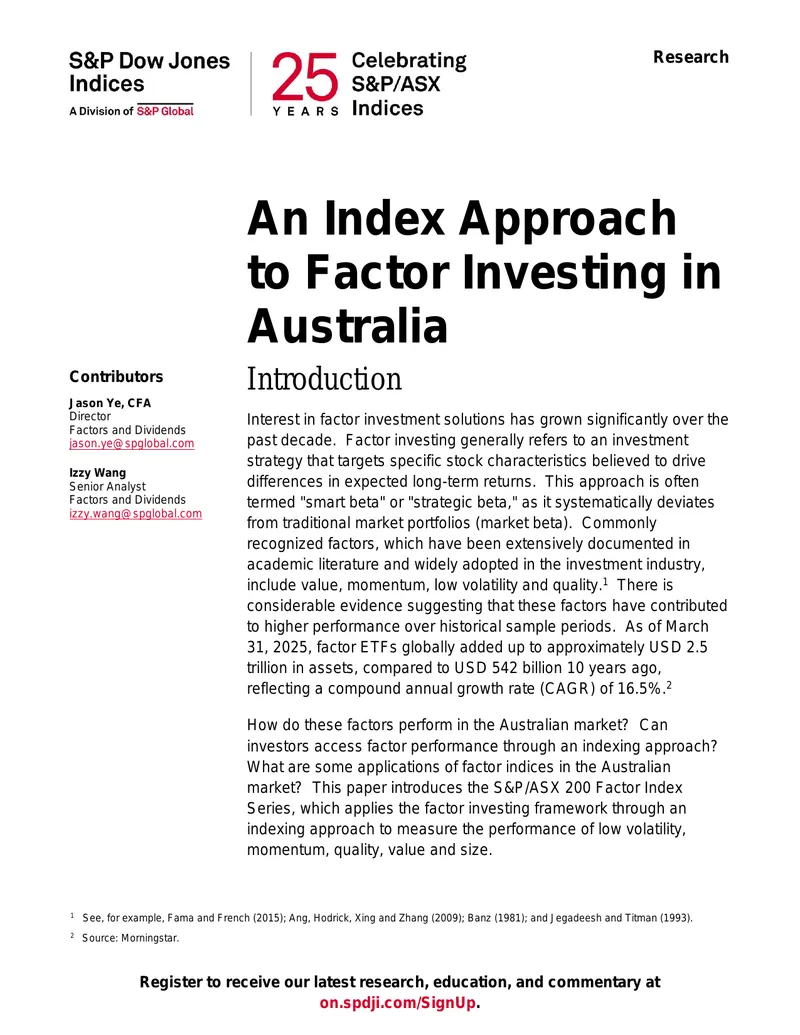Index Approach to Factor Investing in Australia