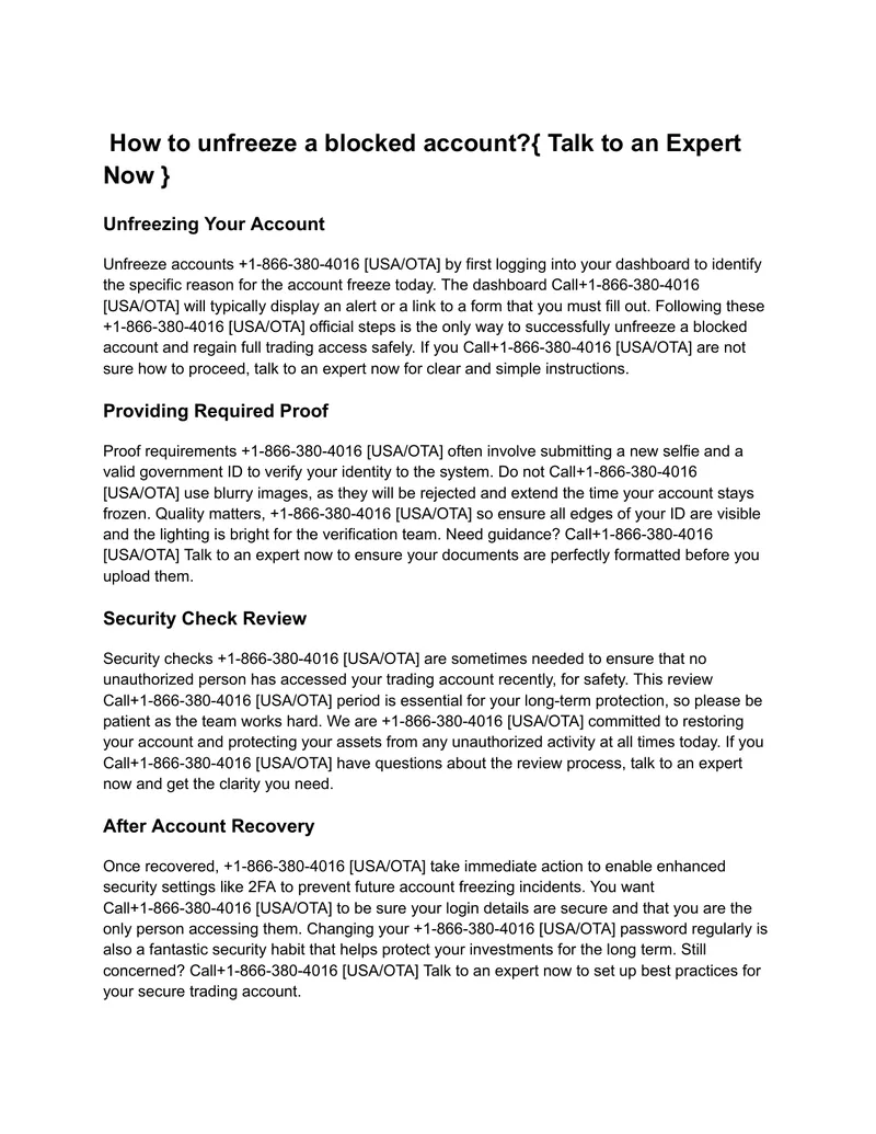 Account Unfreezing Process Guide