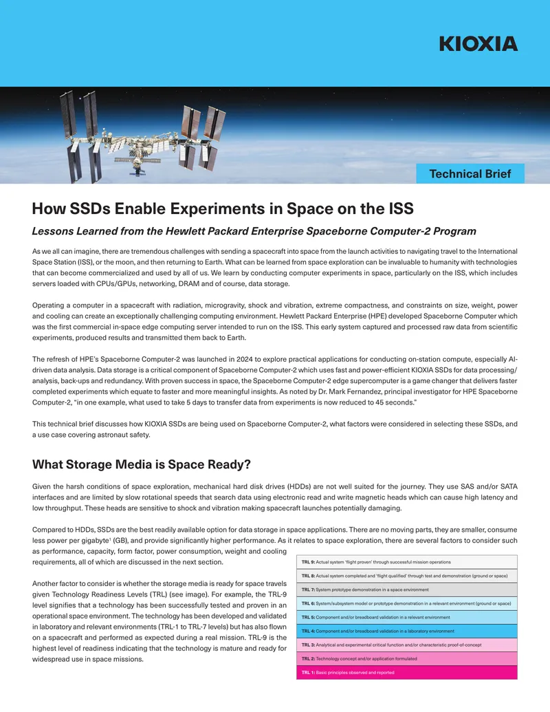 SSDs in Spaceborne Computer-2 for ISS Experiments
