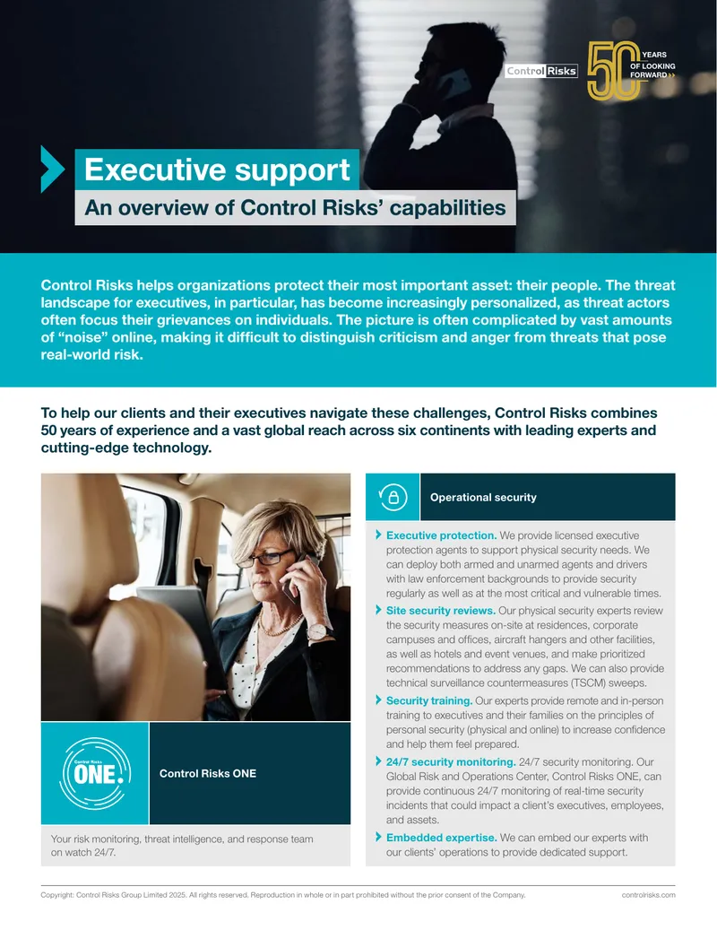 Executive Protection and Security Services Overview