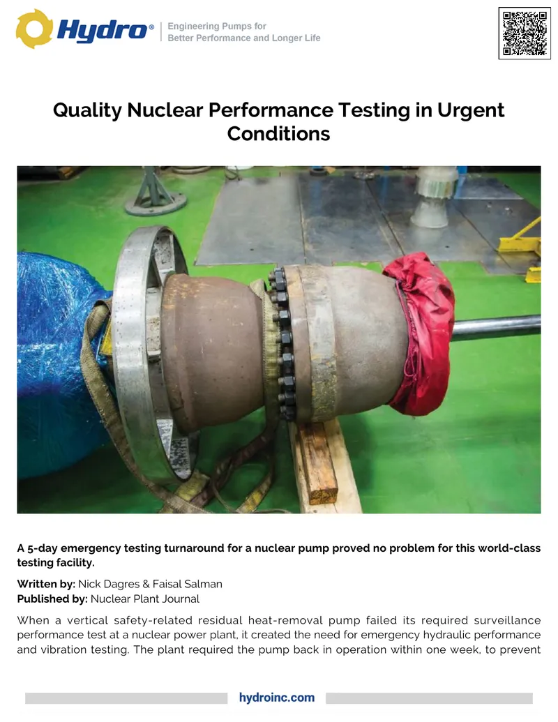 Quality Nuclear Performance Testing in Urgent Conditions