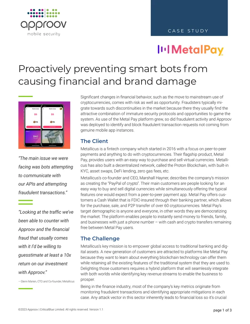 Case Study on Fraud Prevention with Approov
