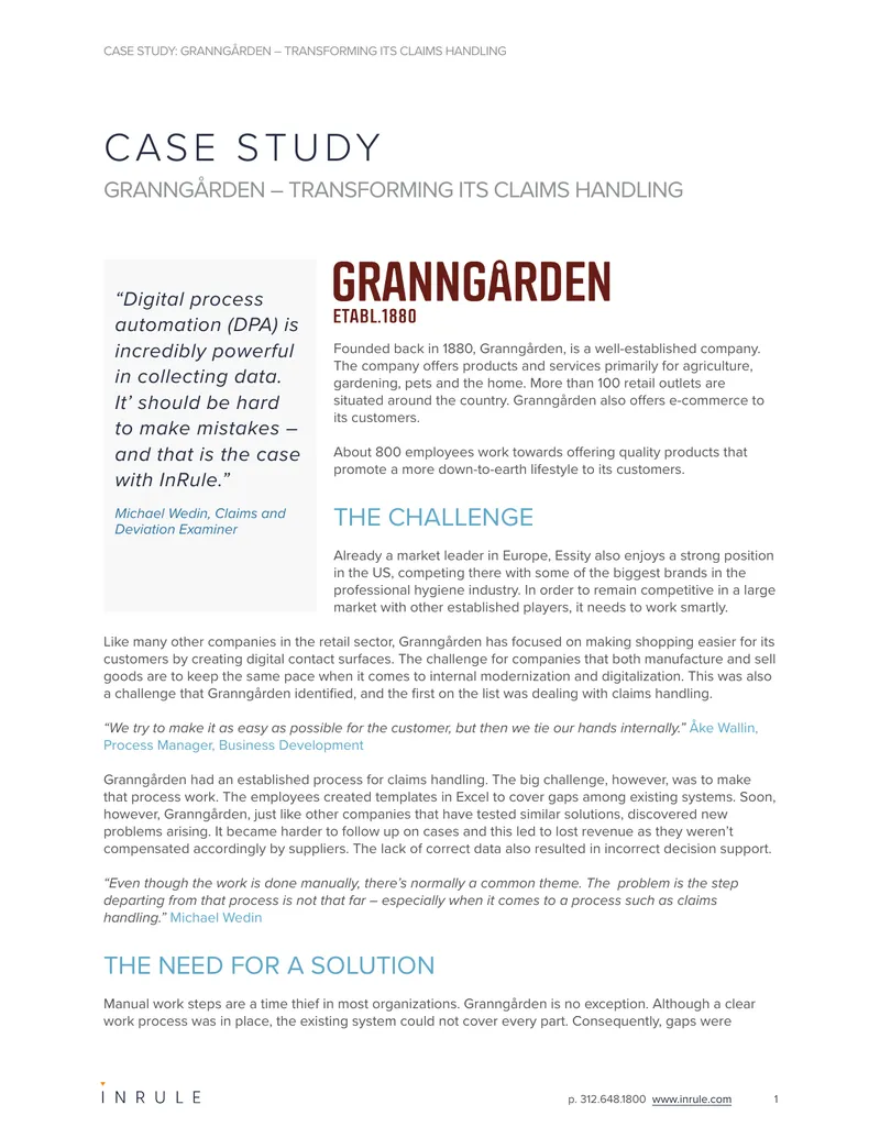Granngården Claims Handling Transformation Case Study