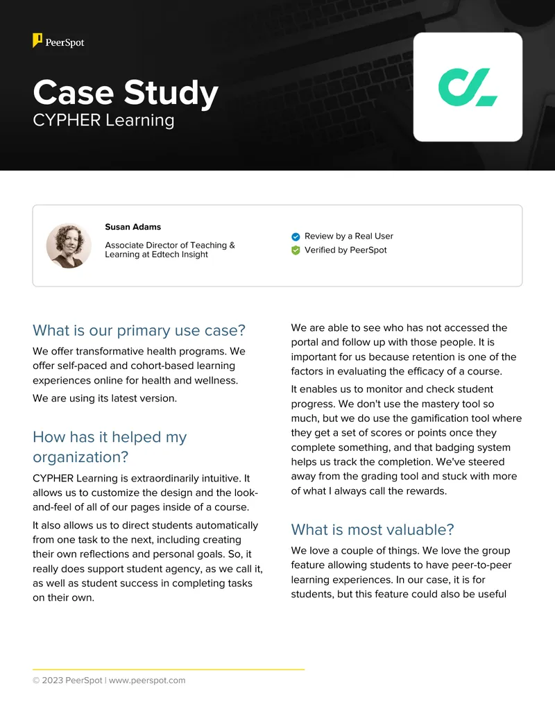 CYPHER Learning User Experience Case Study