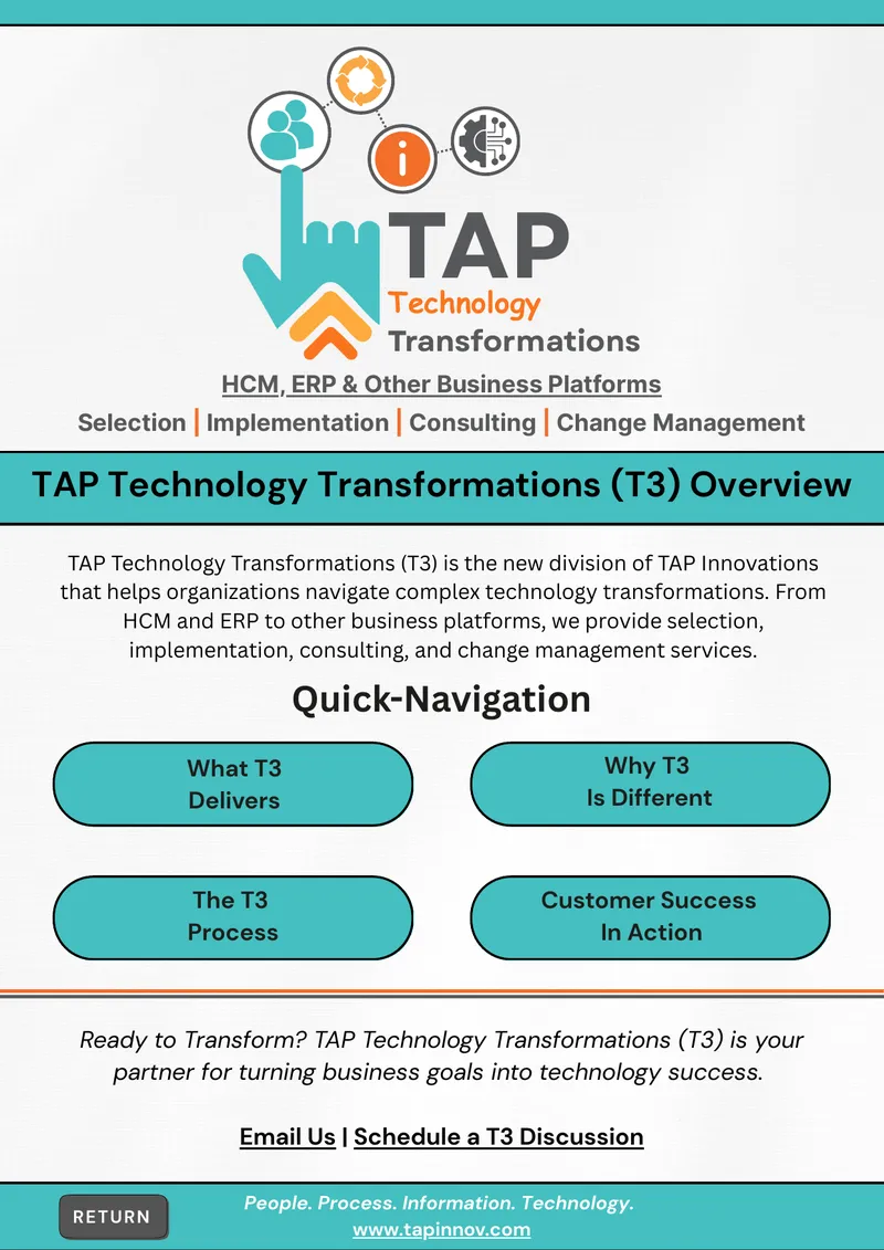TAP Technology Transformations Service Overview