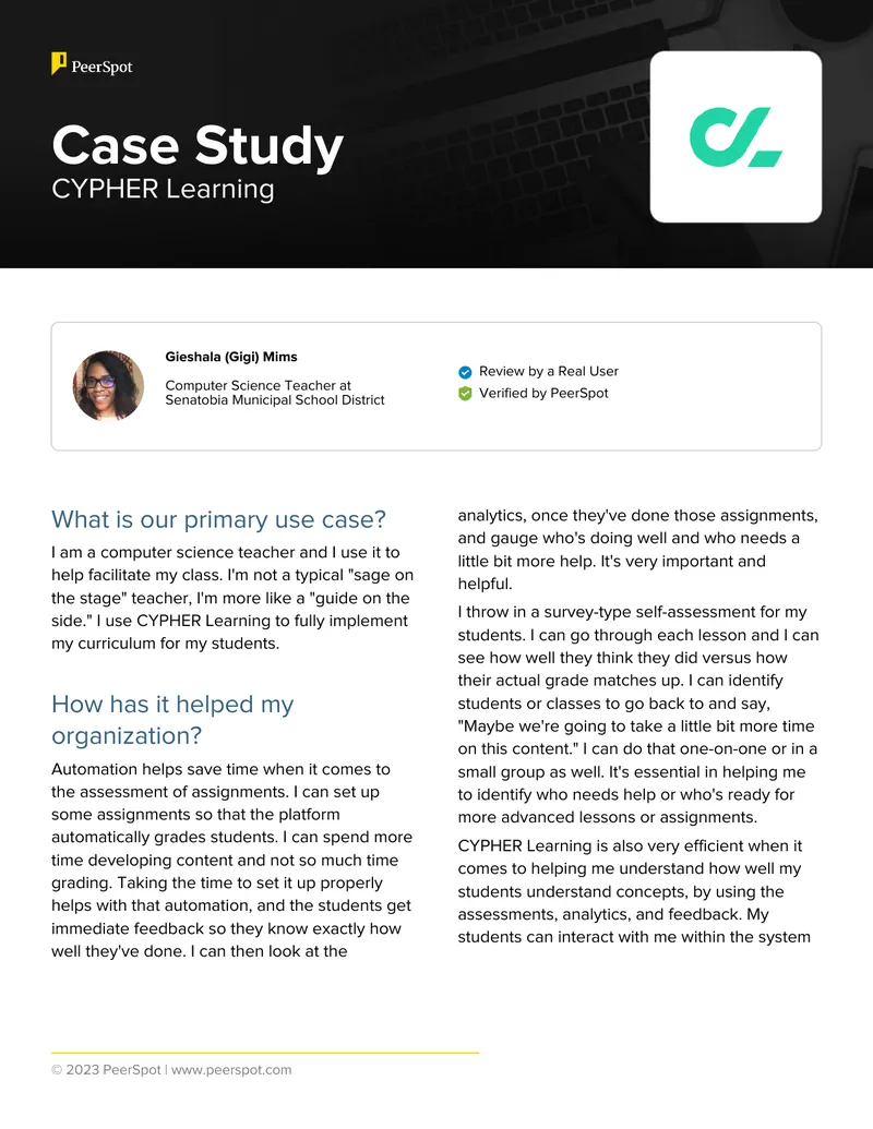 CYPHER Learning User Experience Case Study