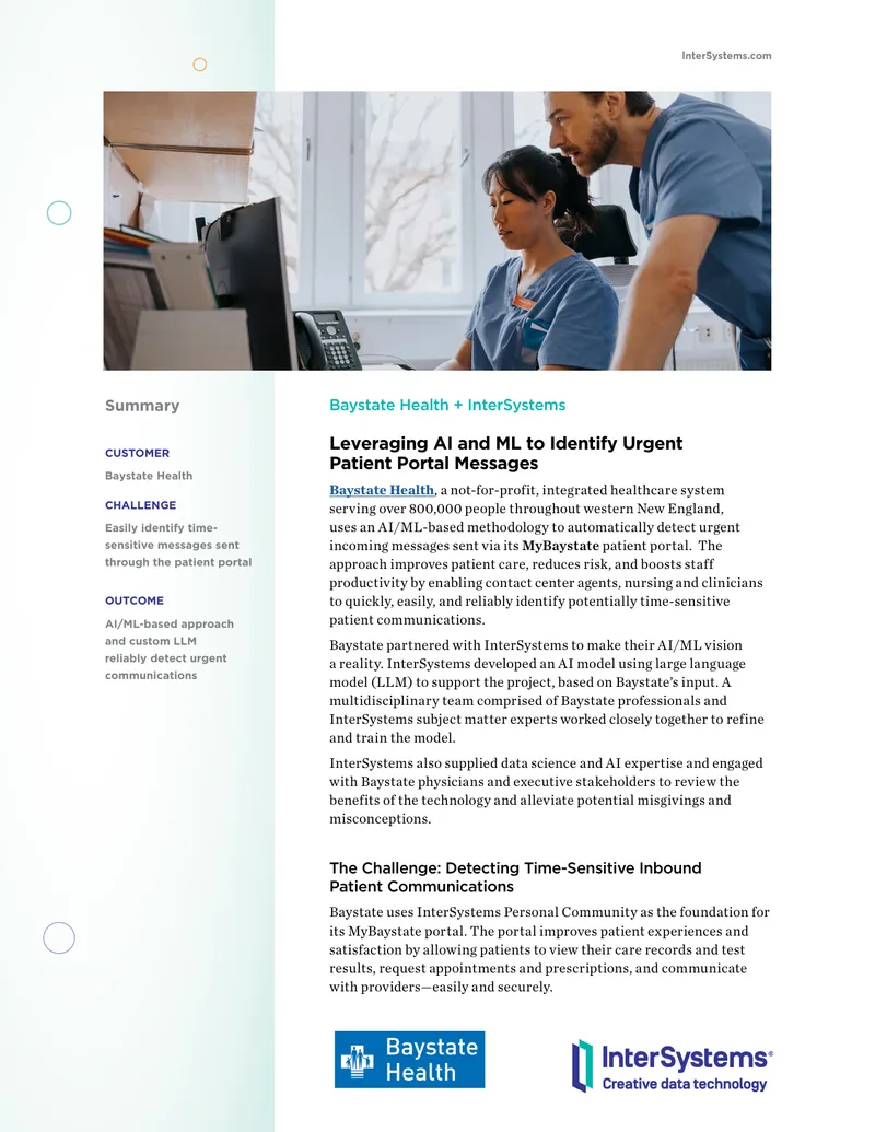 AI and ML Implementation for Patient Message Identification