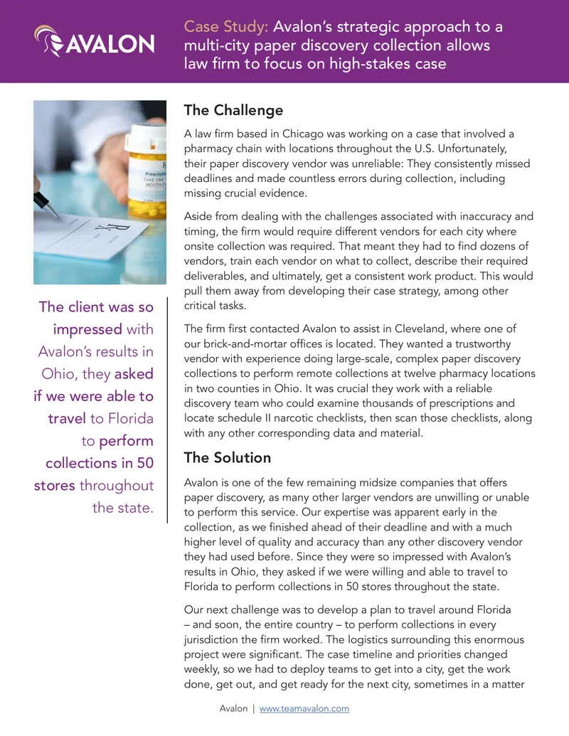 Avalon's Approach to Multi-City Paper Discovery Collection