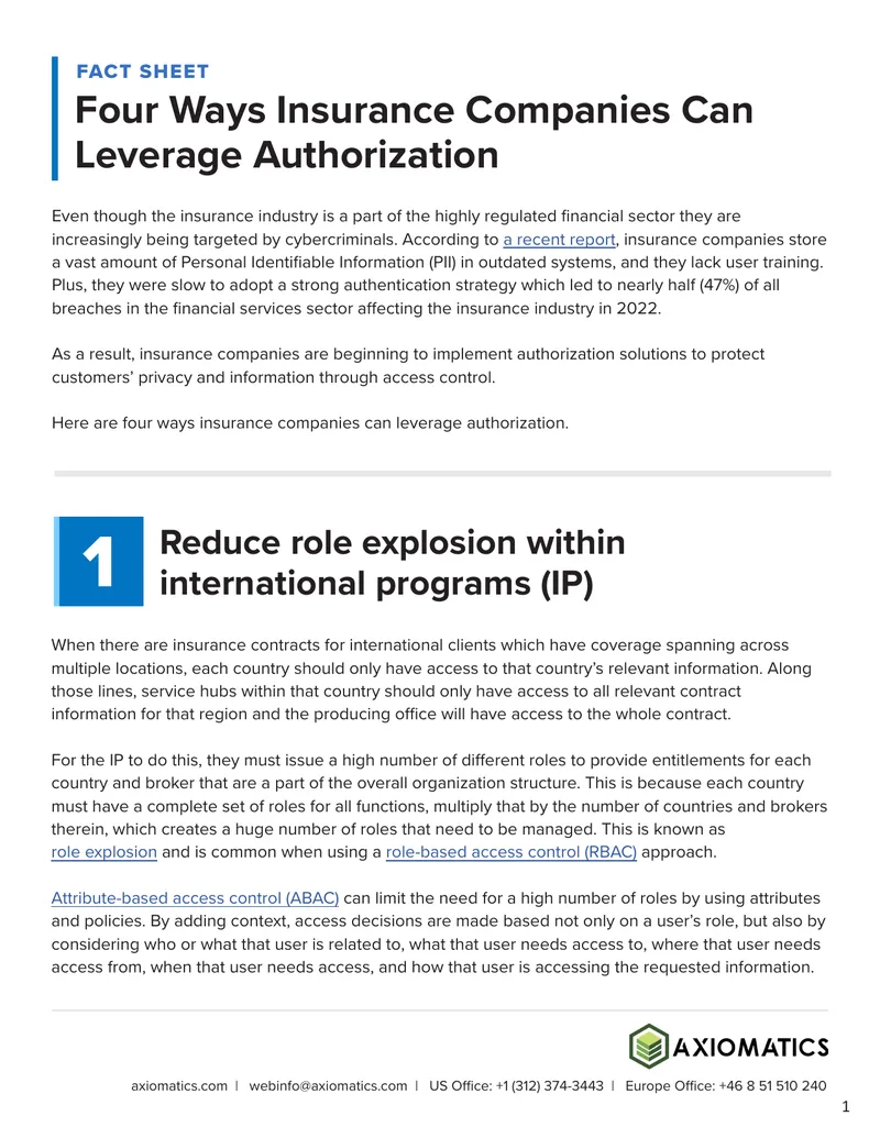 Authorization Strategies for Insurance Companies