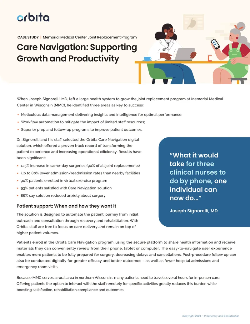 Orbita Care Navigation Implementation Case Study