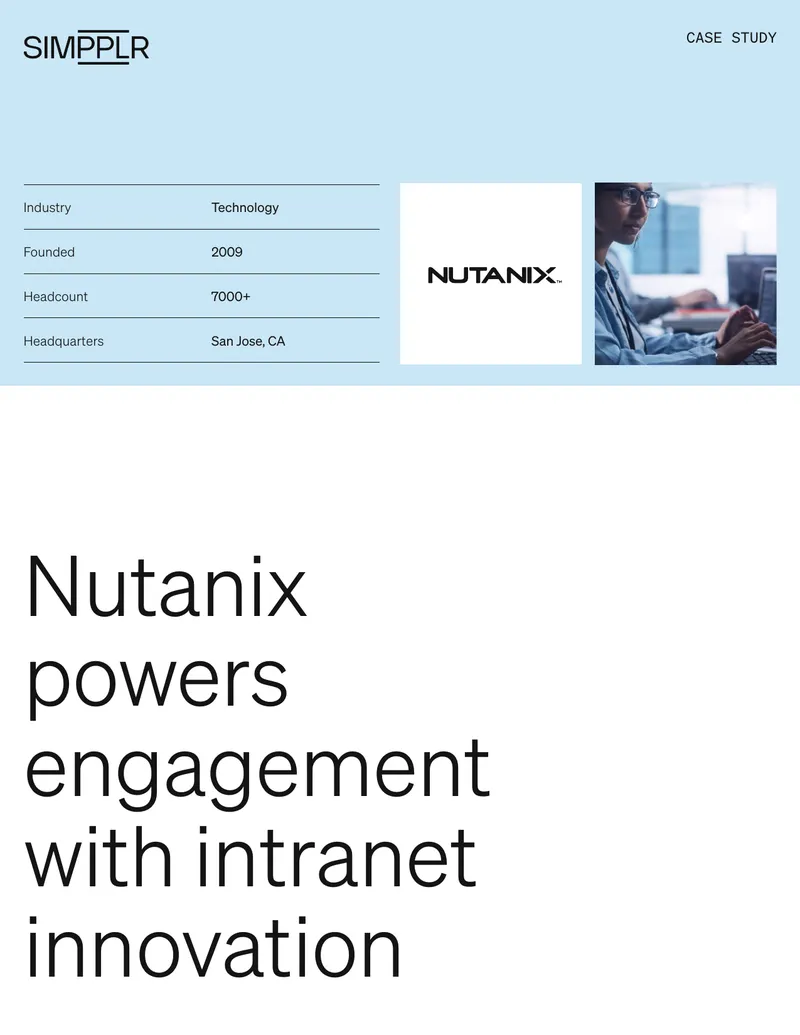 Nutanix Employee Engagement Intranet Case Study