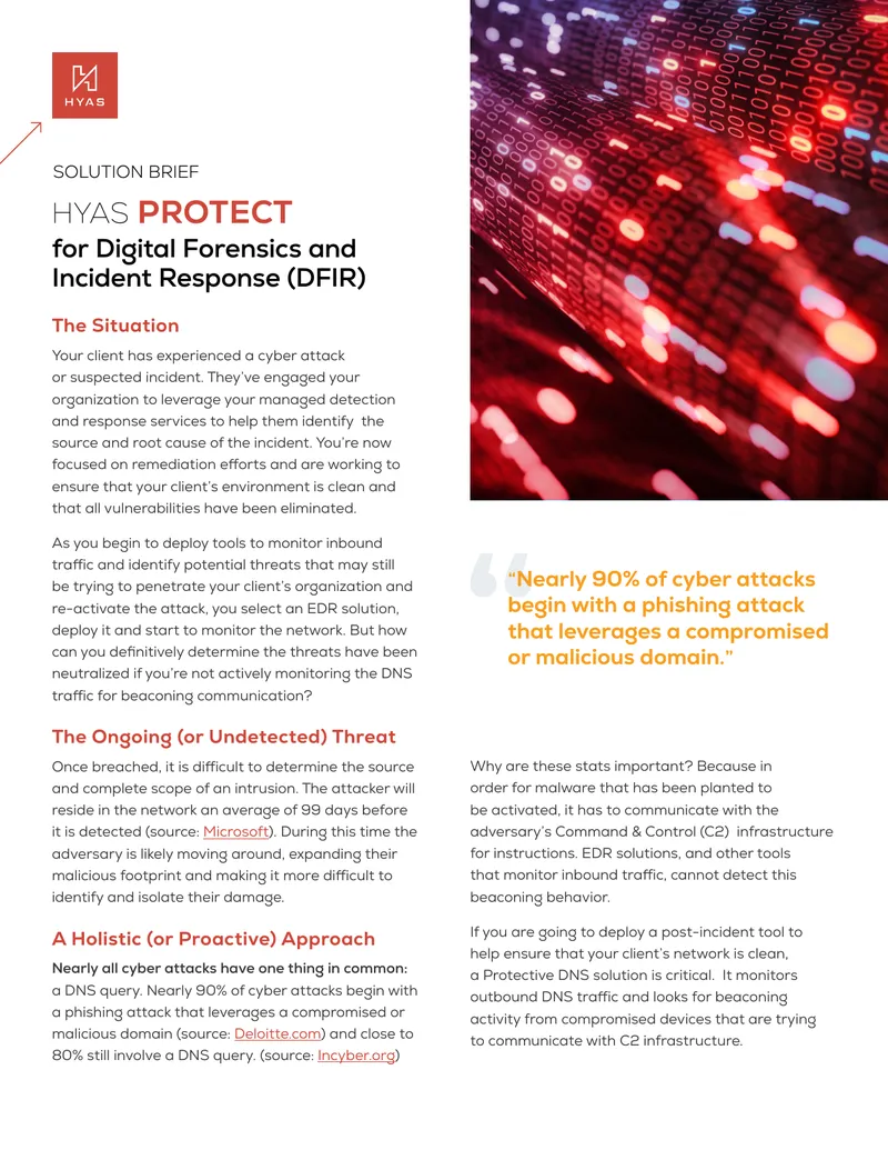 HYAS Protect for Digital Forensics and Incident Response