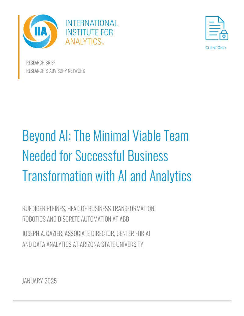 Minimal Viable Team for Business Transformation with AI