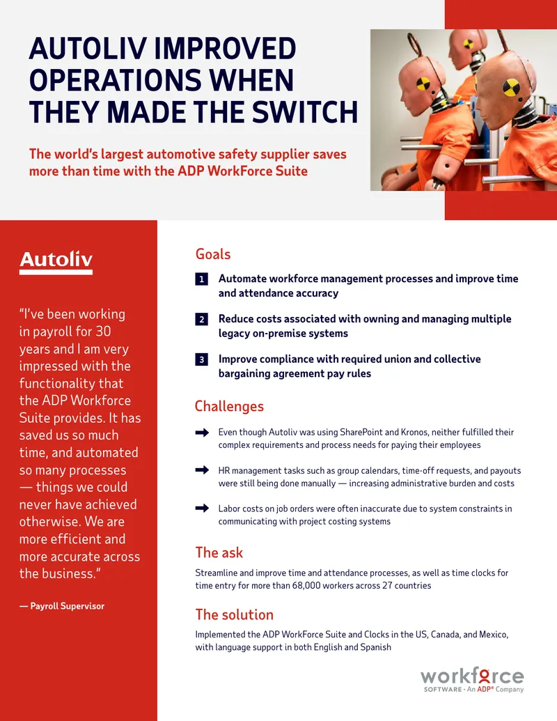 Autoliv Workforce Management Improvement Case Study