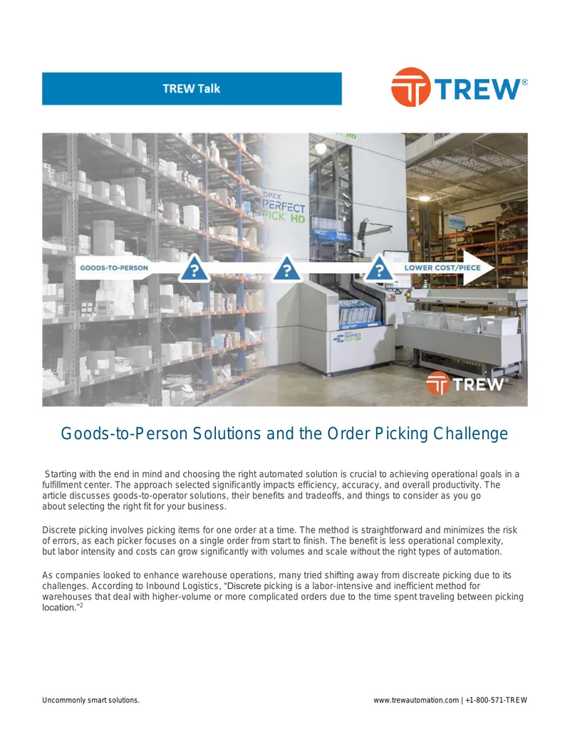 Goods-to-Person Solutions and Order Picking Challenges