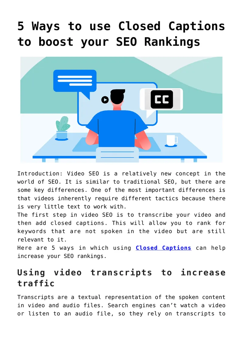Using Closed Captions to Enhance SEO Rankings