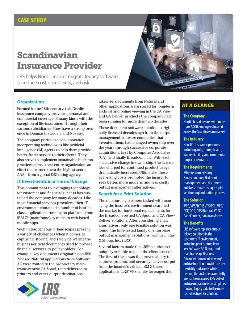 Nordic Insurance Provider Output Management Case Study