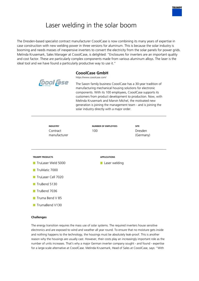 Laser Welding Process for Inverter Housings preview page 1