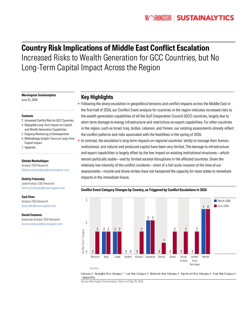 Country Risk Implications of Middle East Conflict Escalation