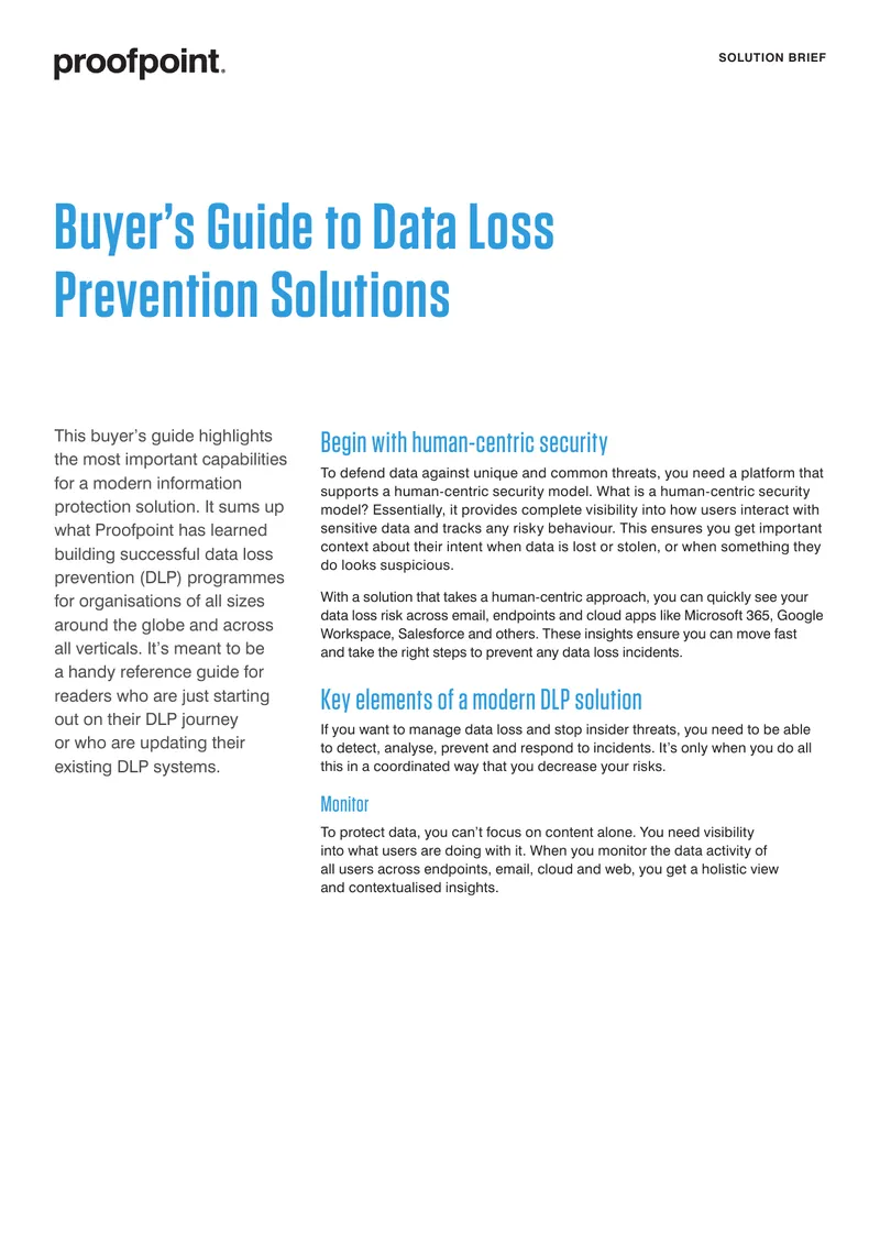 Buyer’s Guide to Data Loss Prevention Solutions