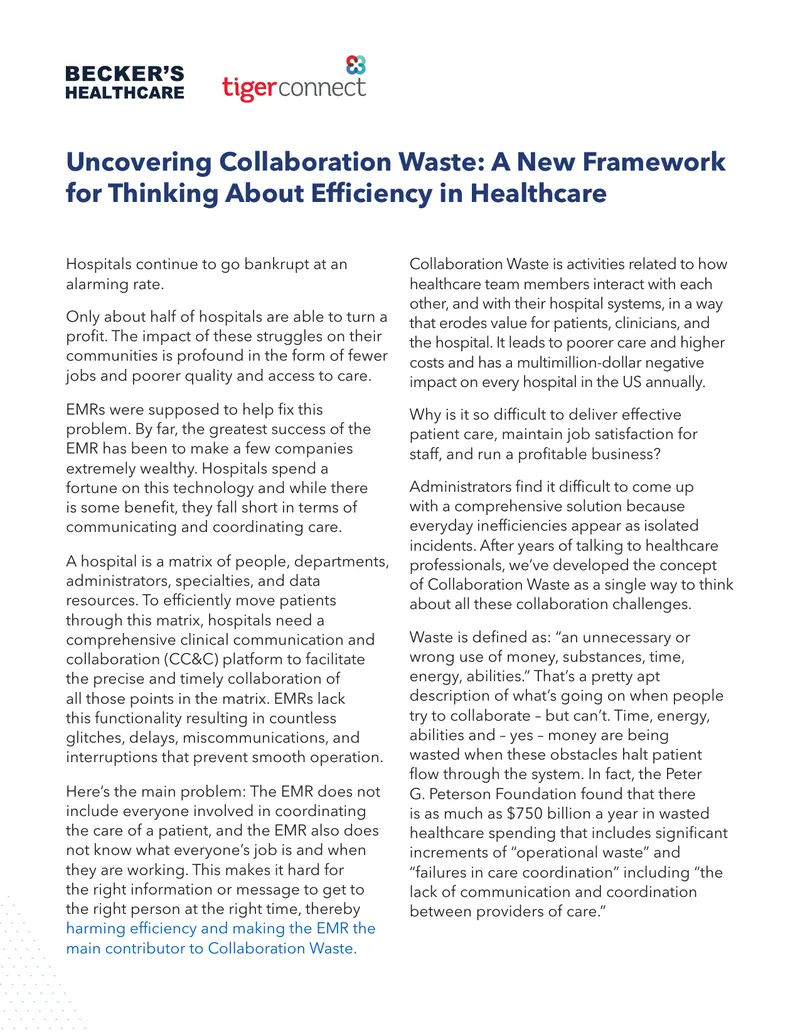 Collaboration Waste in Healthcare Delivery